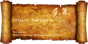 Gruics Marianna névjegykártya